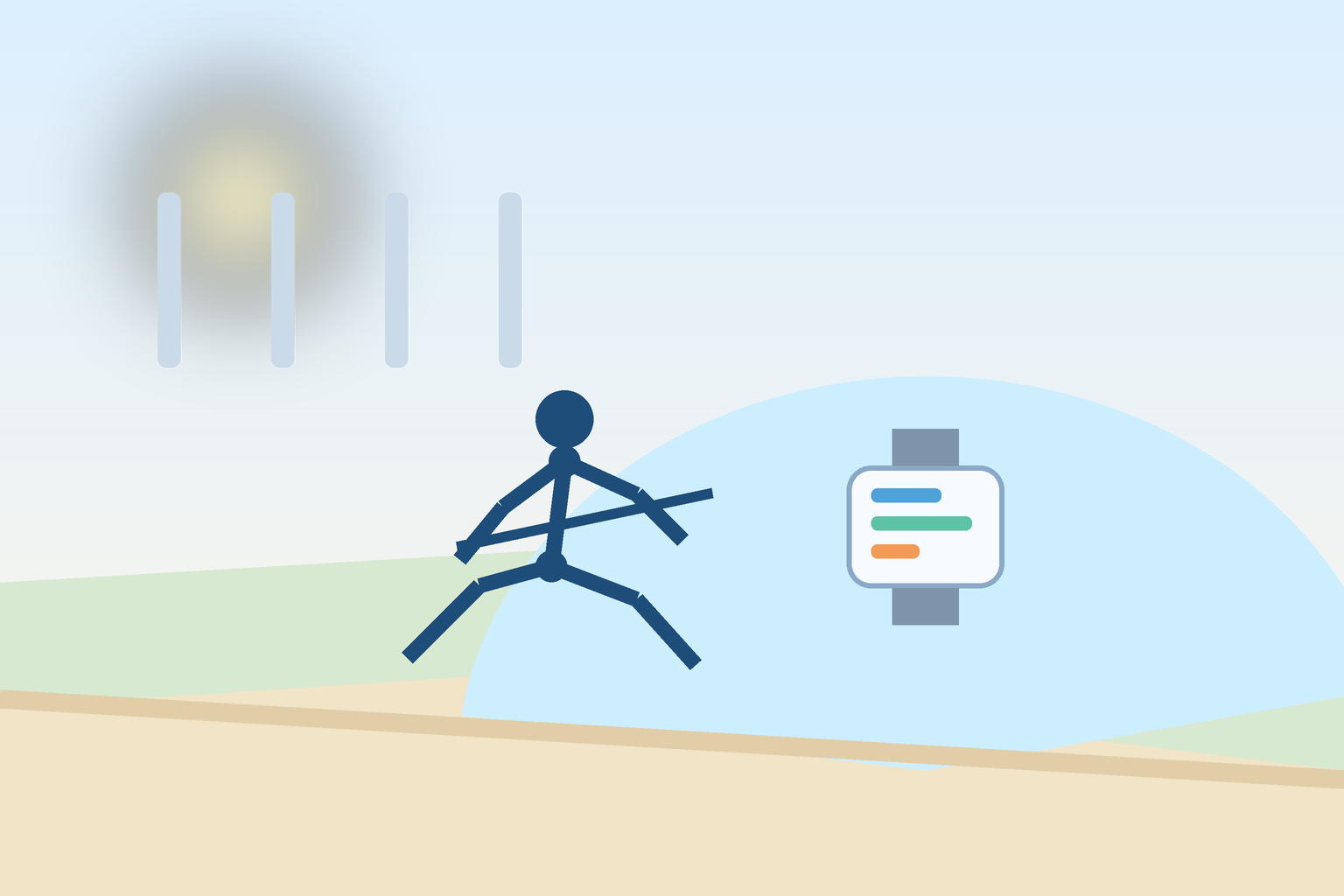 マラソン前の短いジョグで調整する市民ランナーのイメージ