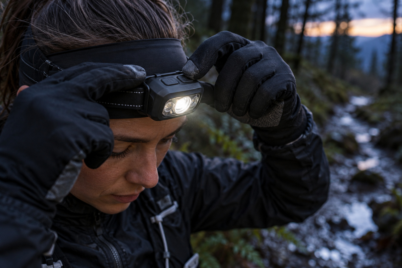 Generic trail headlamp controls operated with gloved hands