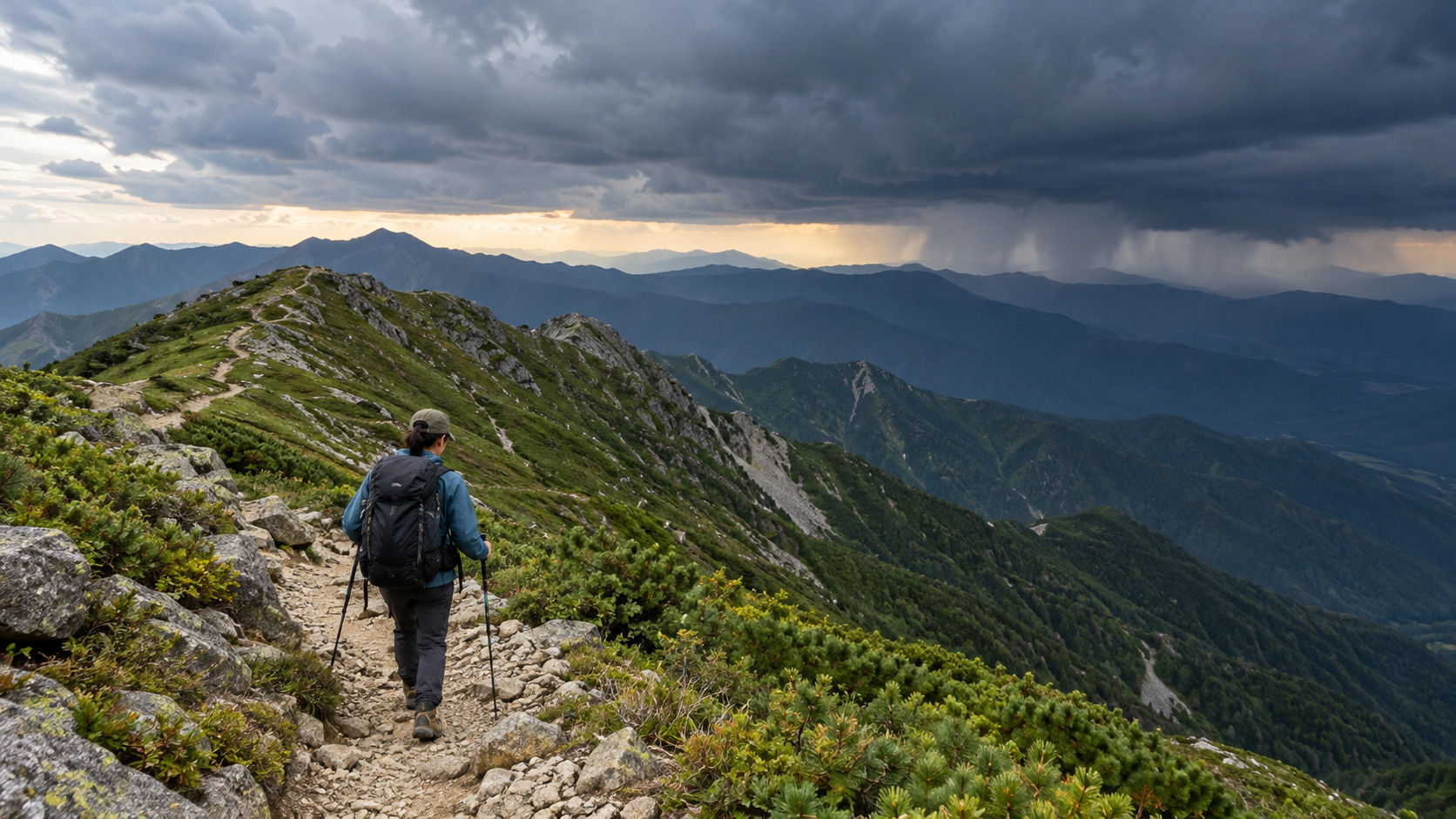 Thunderstorm turnaround decision on a mountain trail
